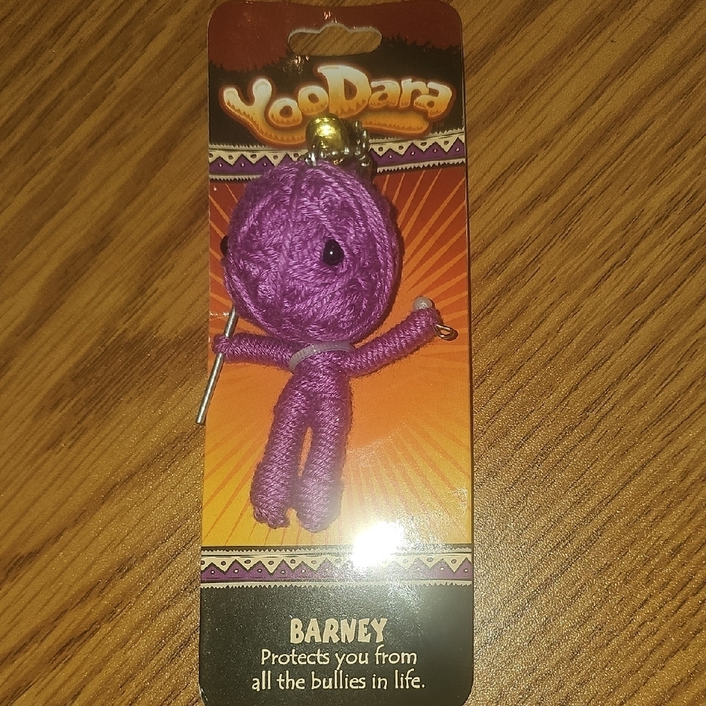 YooDara NWT Barney Purple Keychain Bully Protection Charm